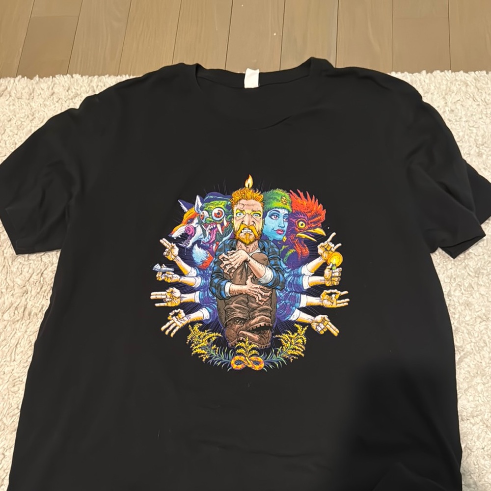 Tyler Childers Black Graphic T-Shirt with Colorful Design